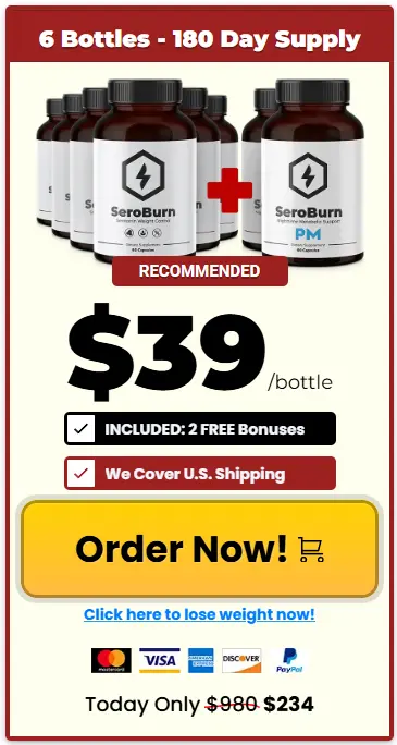 SeroBurn 6 bottles 180 day supply
