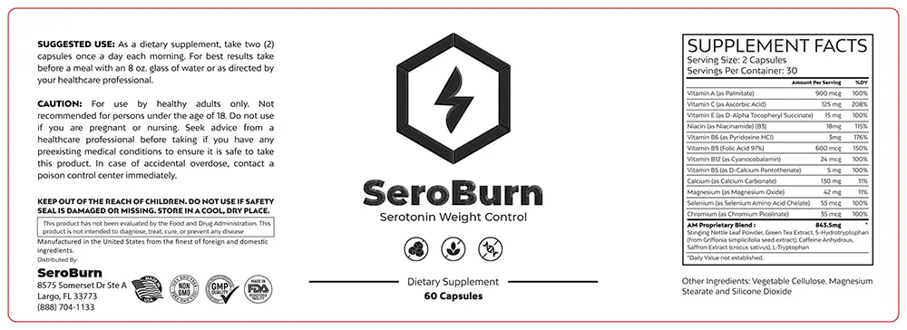 SeroBurn AM Official product label